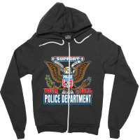 Support Your Local Police Departt Bald Eagle Zipper Hoodie | Artistshot