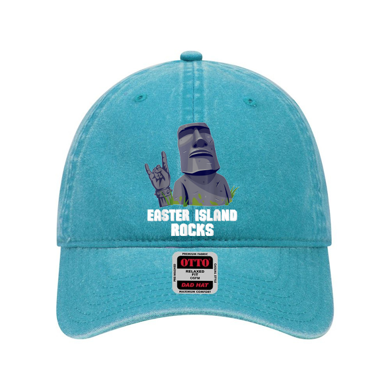 Easter Island Rocks Moai Statue Rapa Nui Rock Music Dyed Cap | Artistshot