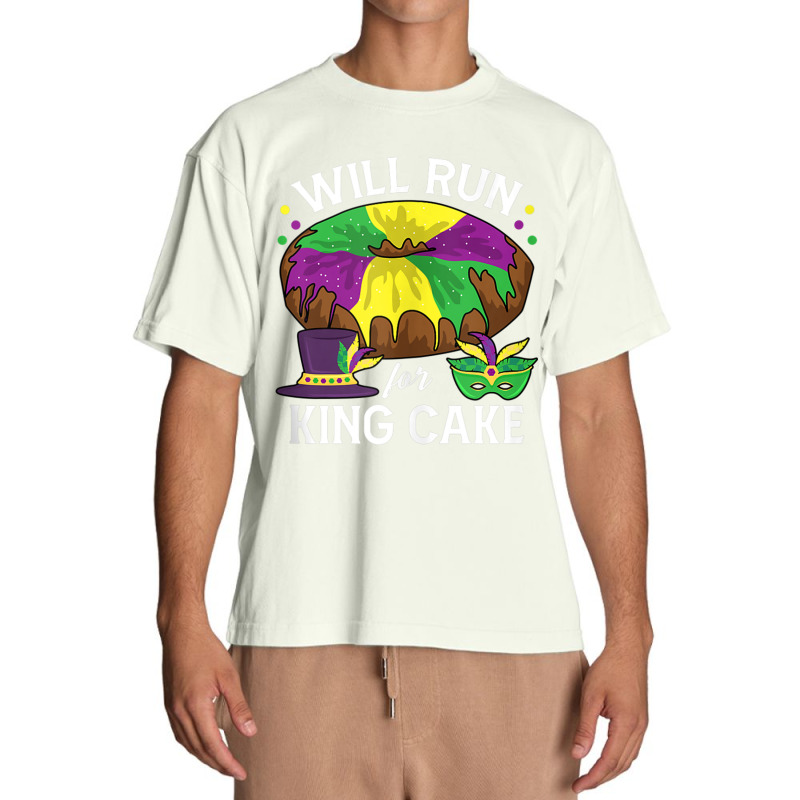 Will Run For King Cake Beads Mardi Gras Y'all Parade Party Tank Top Urban Heavy T-shirt | Artistshot