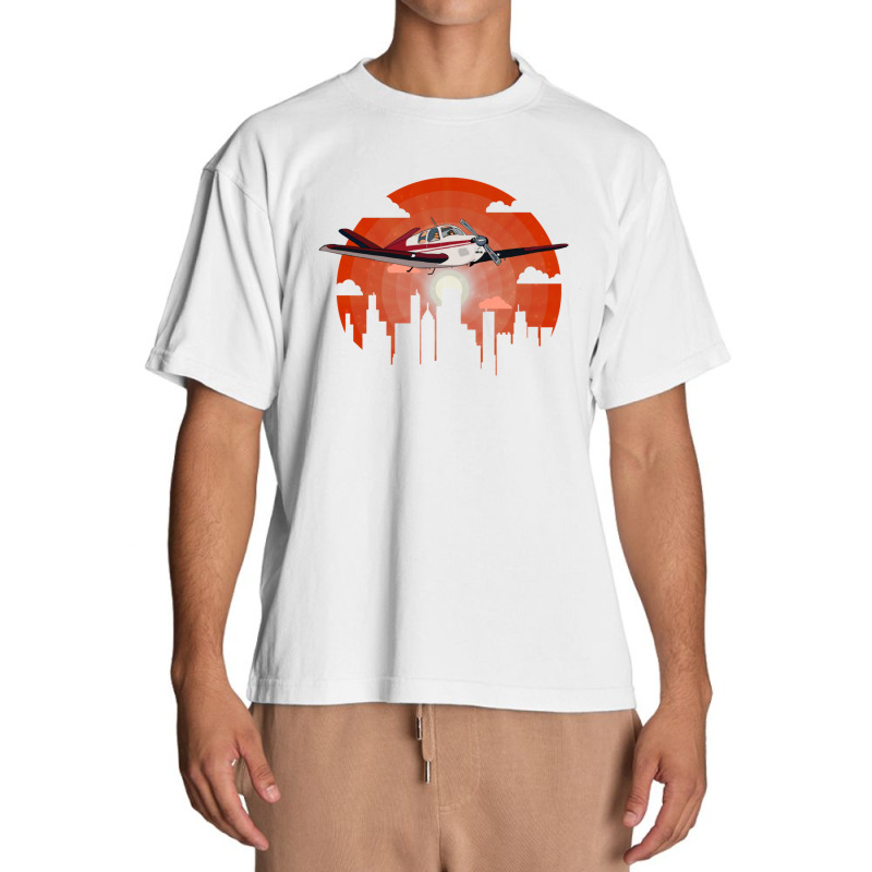 City Sightseeing Flight  Beech Bonanza Vtail Airplane Design Urban Heavy T-shirt | Artistshot