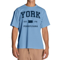 York Pennsylvania Pa Vintage Athletic Navy Sports Design T Shirt Urban Heavy T-shirt | Artistshot