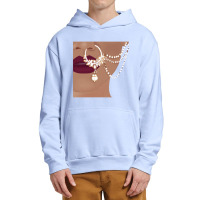 Desi Indian Pakistani  With Red Lips And Nose Ring With Chain Urban Pullover Hoodie | Artistshot