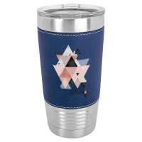 Geometric Compilation In Rose Gold And Blush Pink Leatherette Tumbler | Artistshot