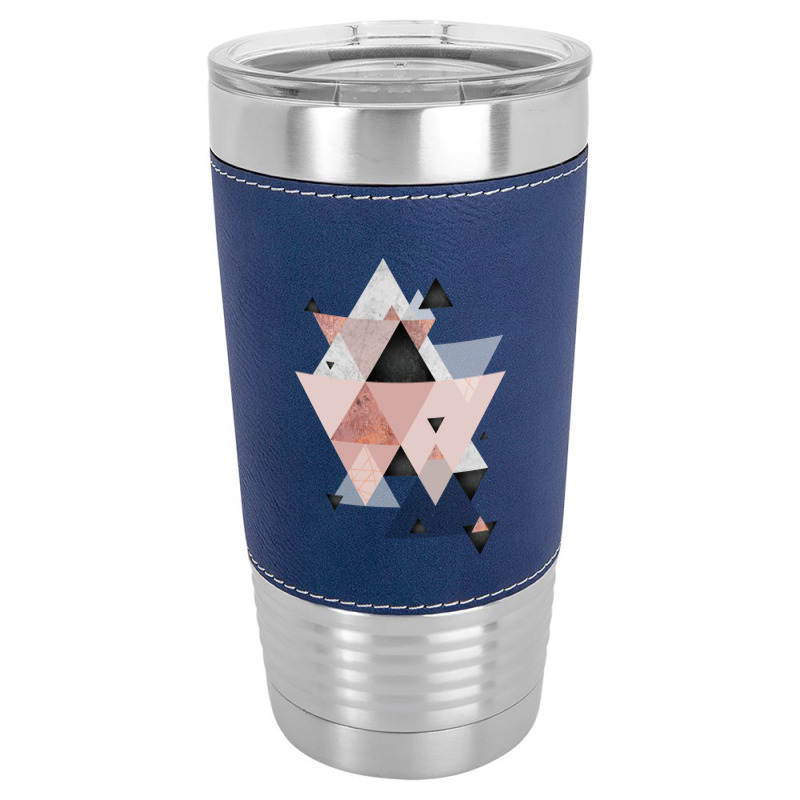 Geometric Compilation In Rose Gold And Blush Pink Leatherette Tumbler | Artistshot