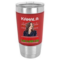 Santa Kamala Ugly Christmas Sweater Meme Kamalalala Leatherette Tumbler | Artistshot