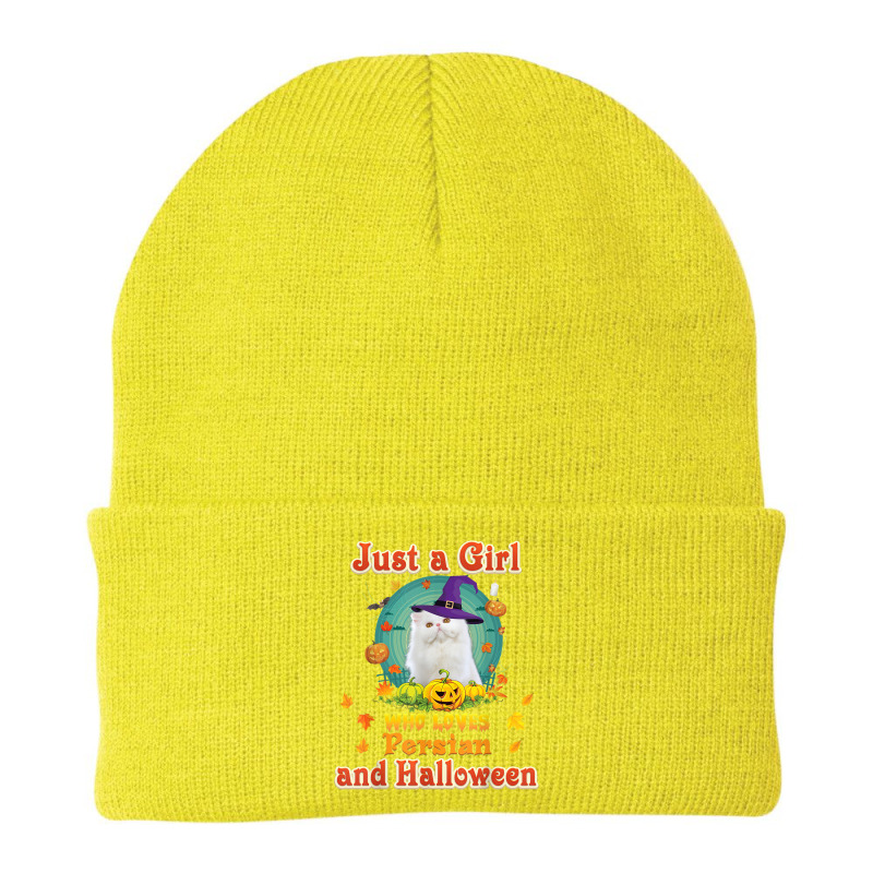 Just A Girl Who Loves Persian Cat And Halloween Witch Beanie | Artistshot