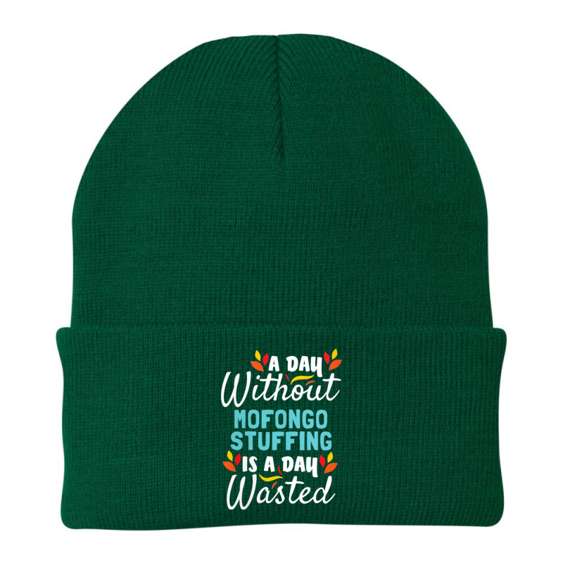 Womens Day Without Mofongo Stuffing Is Day Wasted Thanksgiving V Neck Beanie by cm-arts | Artistshot