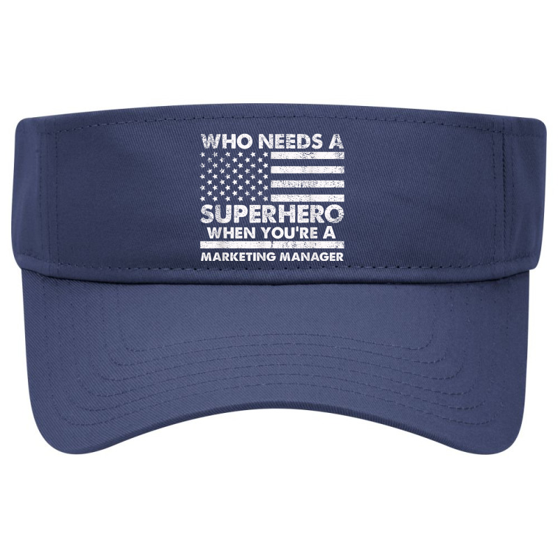 Funny Marketing Manager Superhero Vintage For Men Dad Visor hat by Bewitch | Artistshot