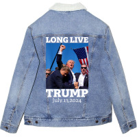 Long Live Trump July 13 2024 Unisex Sherpa-lined Denim Jacket | Artistshot