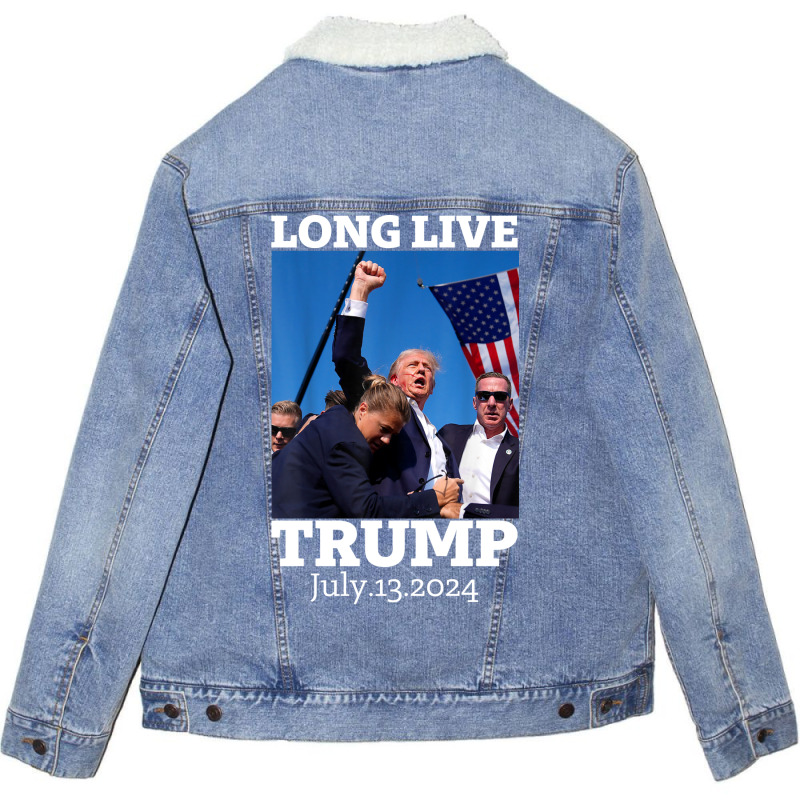 Long Live Trump July 13 2024 Unisex Sherpa-lined Denim Jacket | Artistshot