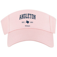 Angleton Texas Tx Vintage Athletic Navy Sports Design Visor Hat | Artistshot