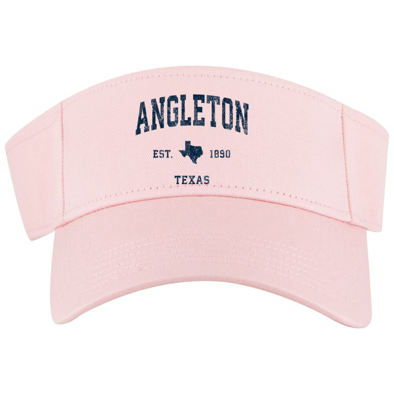 Angleton Texas Tx Vintage Athletic Navy Sports Design Visor hat by Carnations | Artistshot