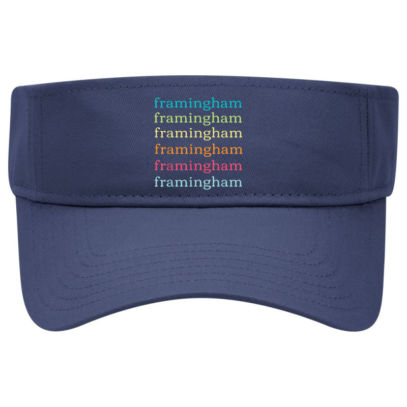 Framingham Massachusetts (ma) Cute And Colorful Text Visor hat by Sombre | Artistshot