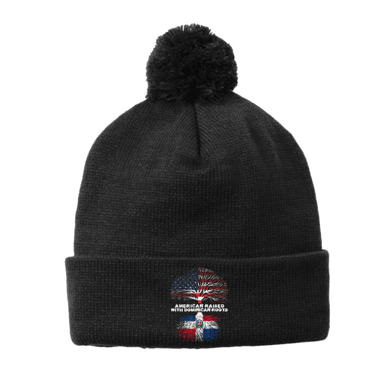 American Raised With Dominican Roots Republic T Shirt Pom Pom Beanie by klezgbnist | Artistshot