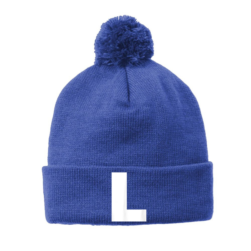 Letter L Capital Alphabet Monogram Initial T Shirt Pom Pom Beanie by densonozmastonmq | Artistshot