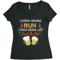 I Kinda Wanna Run, I Kinda Wanna Just Drink The Beer Women's Triblend Scoop T-shirt | Artistshot