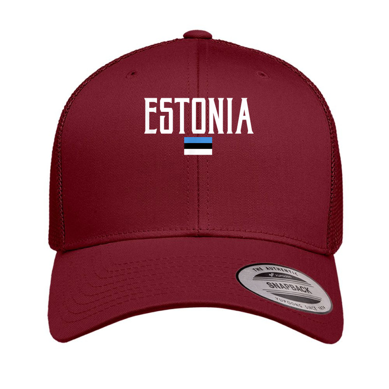 Estonia Flag Vintage White Text T Shirt Retro Trucker Cap | Artistshot