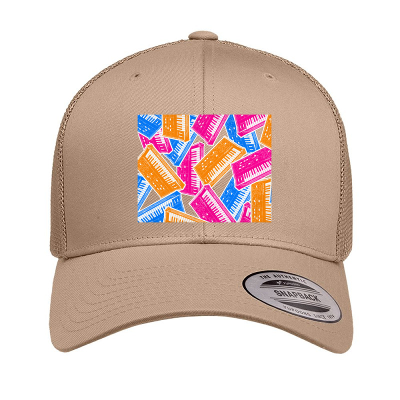 Analog Synthesizer Repeat Pattern Collage Artwork Design Retro Trucker Cap | Artistshot