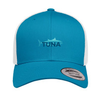 Line Art Blue Tuna Illustration Retro Trucker Cap | Artistshot