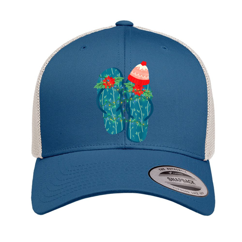 Flip Flops Hawaiian Xmas Summer Vacation Christmas In July T Shirt Retro Trucker Cap | Artistshot