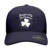 Magically Delicious Shamrock St Patricks Day Joke Quote Seamless Cap | Artistshot