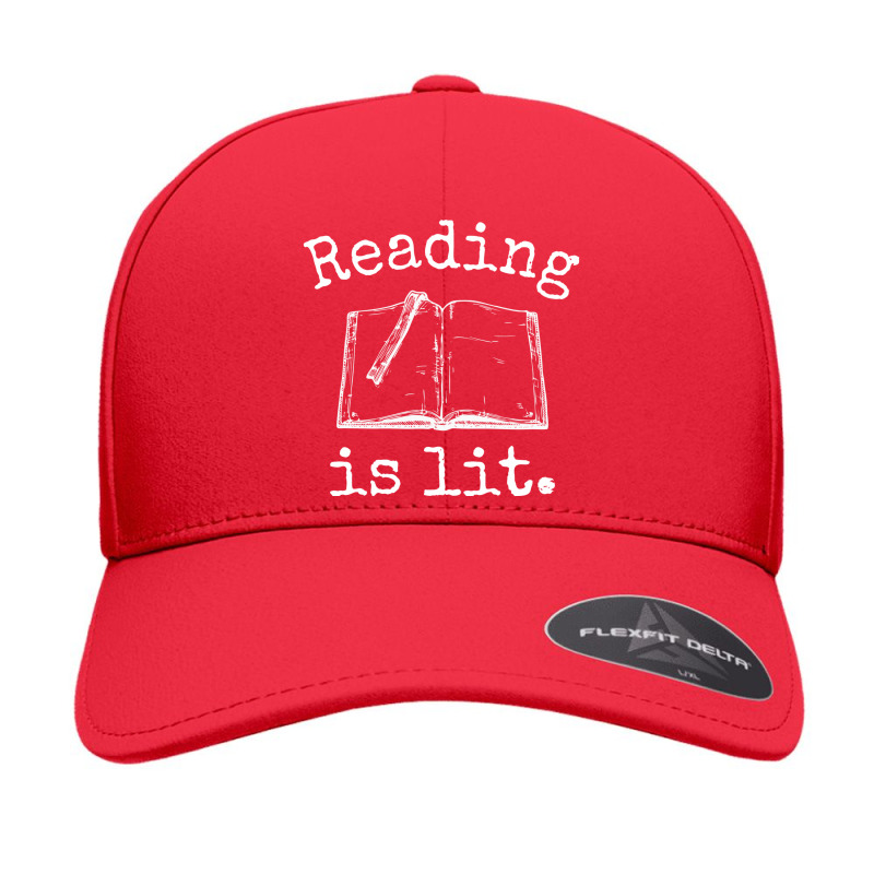 Reading Is Lit Open Book With Bookmark Design Funny Gift For Bookworm Seamless Cap by EdahArt | Artistshot