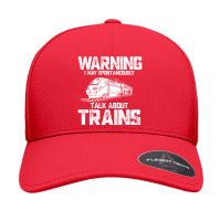 Train Funny Warning I May Spontaneously Talk About Trains Lover Birthd Seamless Cap | Artistshot