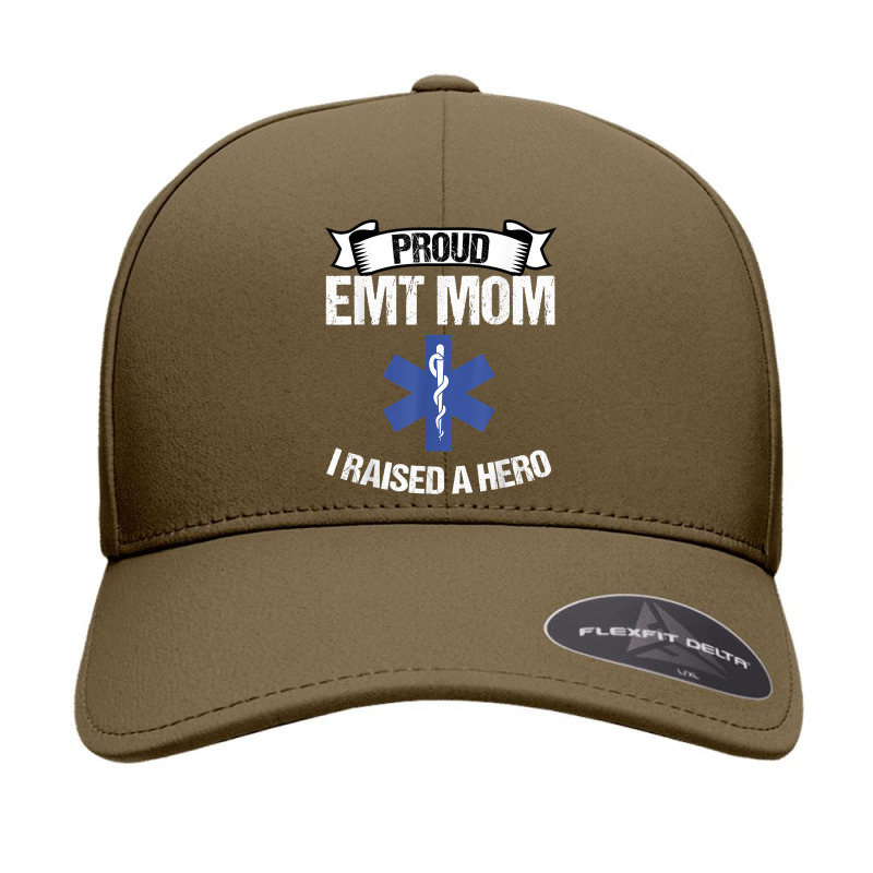 Proud Emt Mom I Raised A Hero Women Paramedics Ems T Shirt Seamless Cap | Artistshot