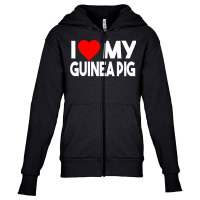 I Love My Guinea Pig Funny Animal Youth Zipper Hoodie | Artistshot