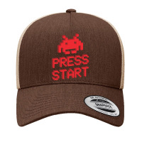 Space Invader Press Start, Space Invaders Yupoong Trucker Cap | Artistshot