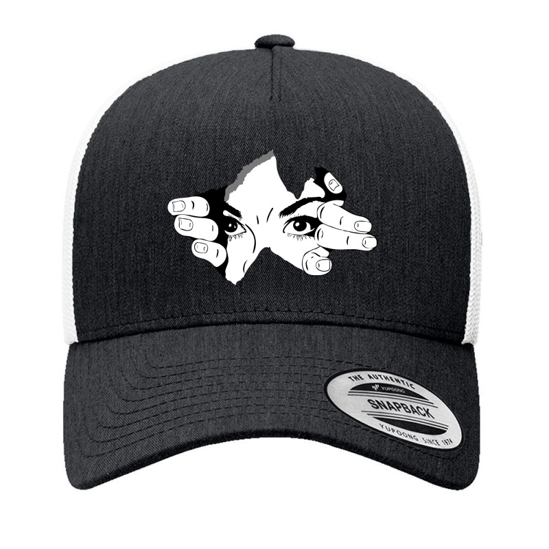 Beautiful Woman Peeking From Afar Yupoong Trucker Cap | Artistshot