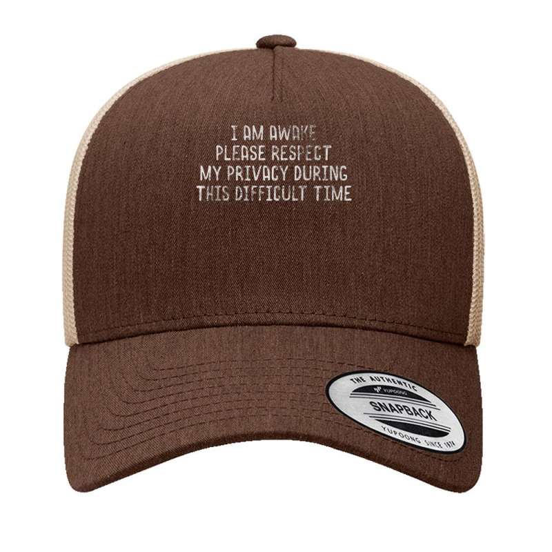 I Am Awake Please Respect My Privacy Light Premium T Shirt Yupoong Trucker Cap by MleczynskiShae | Artistshot