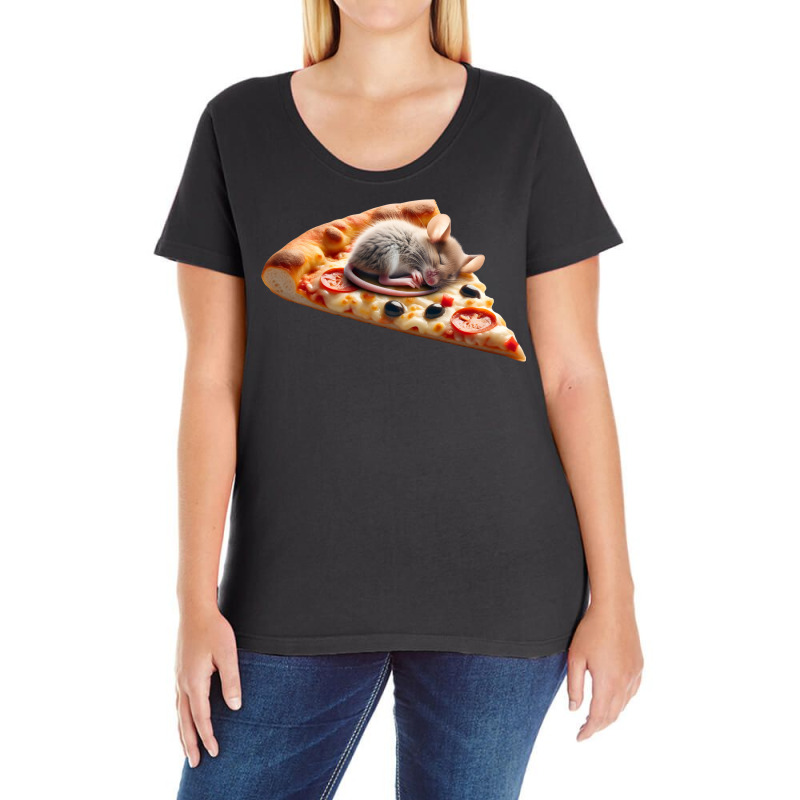 Pizza And Mouse Ladies Curvy T-Shirt by Animalpaintings | Artistshot