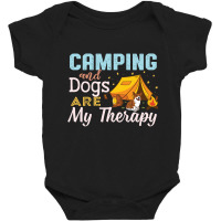 Camping And Dogs Are My Therapy Retro Vintage Baby Bodysuit | Artistshot