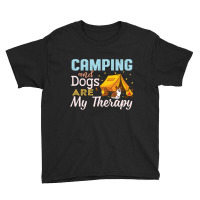 Camping And Dogs Are My Therapy Retro Vintage Youth Tee | Artistshot