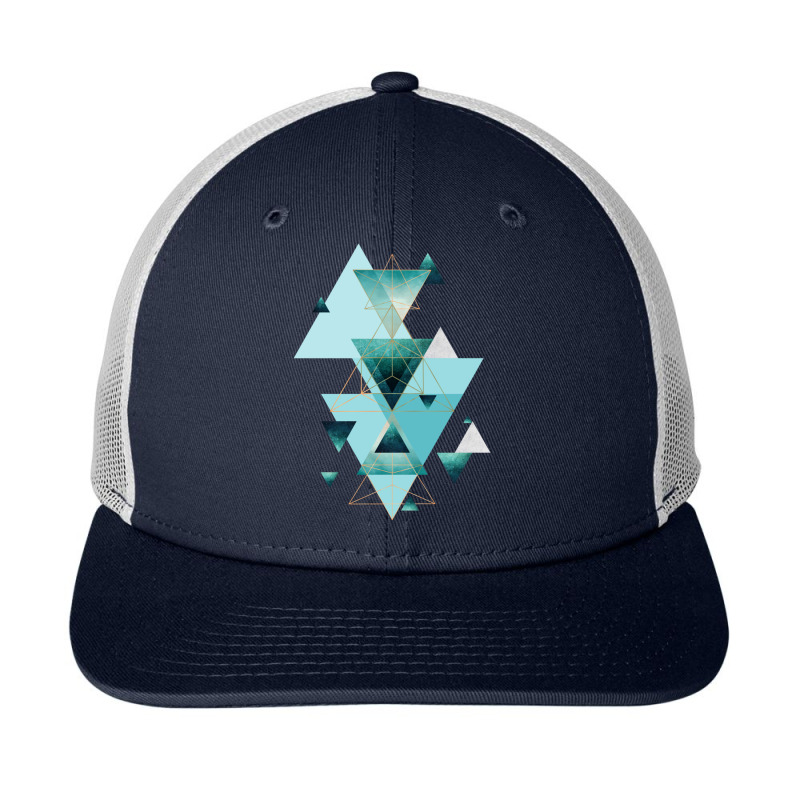 Geometric Triangle Compilation In Teal.png Snapback Trucker Cap | Artistshot