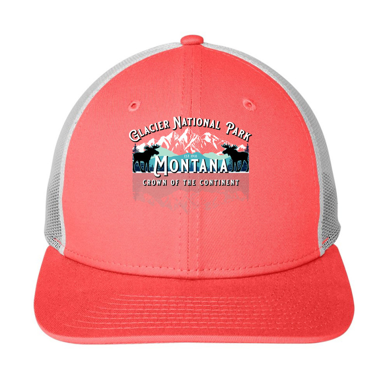 Glacier National Park Montana Moose Hiking Camping Souvenir Snapback Trucker Cap | Artistshot