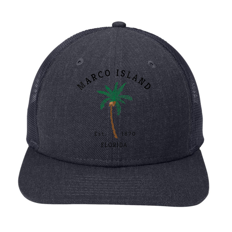 Womens Marco Island Florida Colorful Palm Tree Retro Novelty Art V Nec Snapback Trucker Cap by cm-arts | Artistshot