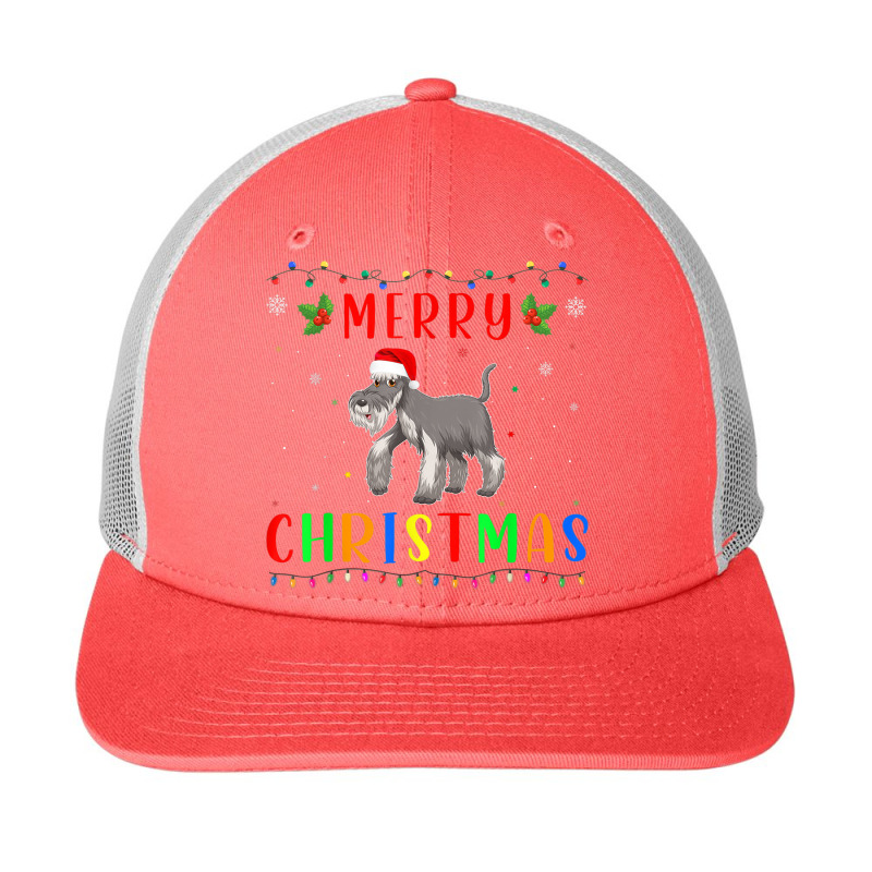 Xmas Light Schnauzer Dog Design Matching Christmas Pajama Snapback Trucker Cap by Silk | Artistshot