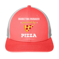 Marketing Manager Powered By Pizza Funny Gift Snapback Trucker Cap | Artistshot