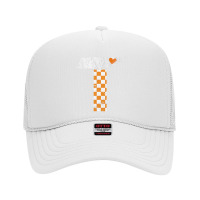 Tennessee Flag Vintage Football Fan Orange And White Gift Foam Trucker Hat | Artistshot