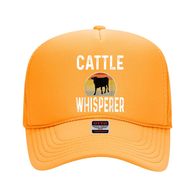 Funny Cattle Whisperer Dairy Farmer Farming Retro Cowboy Foam Trucker Hat | Artistshot