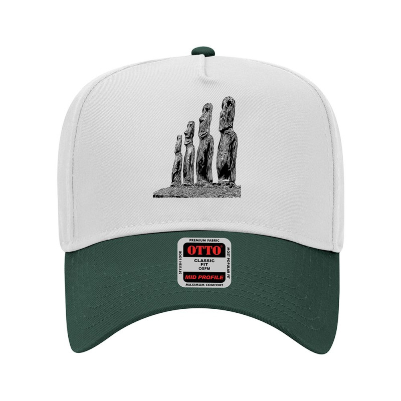 Easter Island Moai Statue Monolith World Mystery Adjustable Baseball Cap | Artistshot