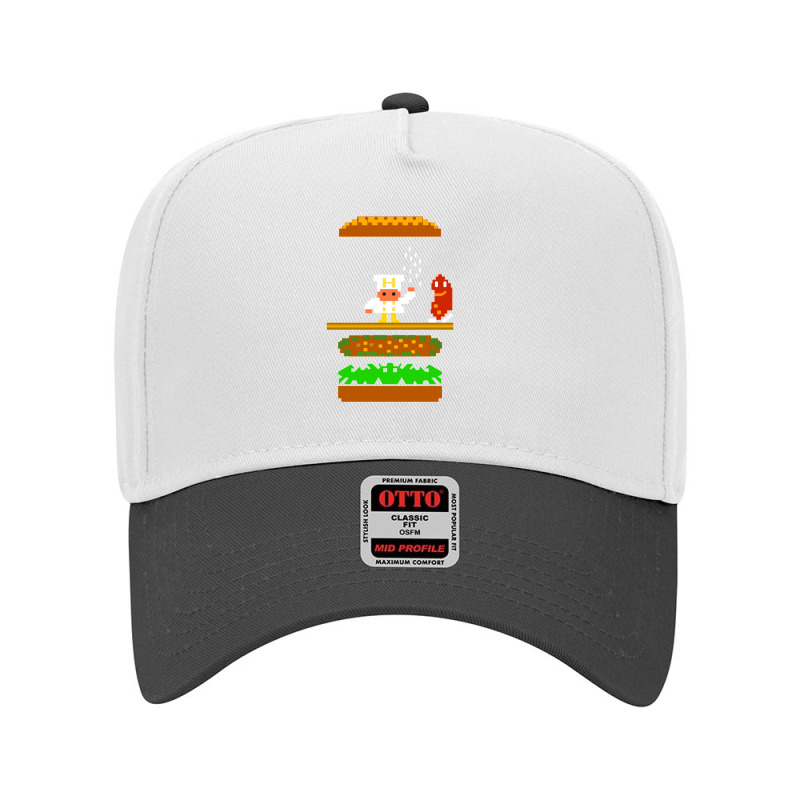 Burger Time Retro 80's Arcade Game Design Adjustable Baseball Cap by MICHAELSCOTTREXEL | Artistshot