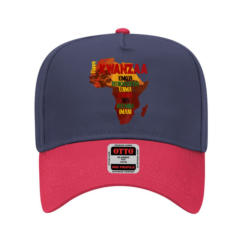 Happy Kwanzaa Shirt Africa Map 7 Principles Celebration T Shirt Adjustable Baseball Cap by cm-arts | Artistshot