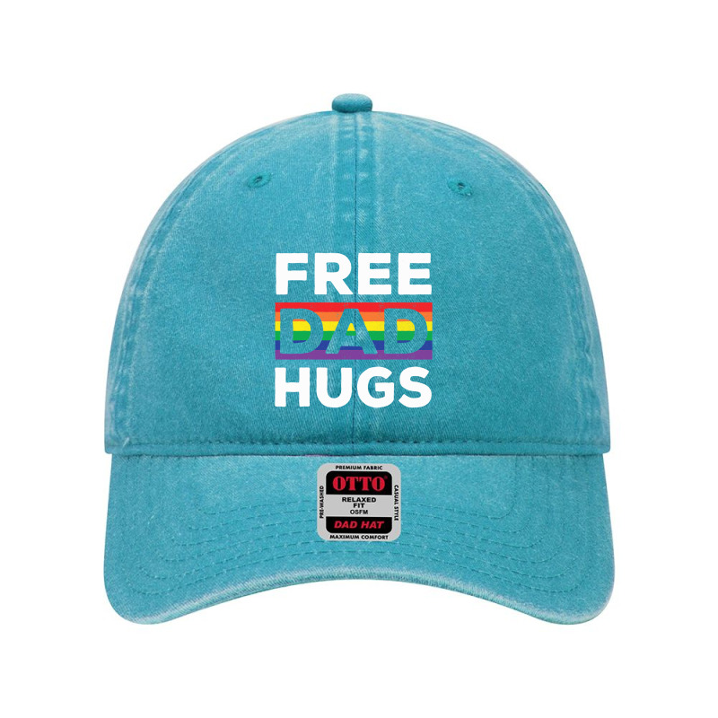 Free Dad Hugs Rainbow Lgbt Pride Fathers Day Gift Dyed Cap | Artistshot