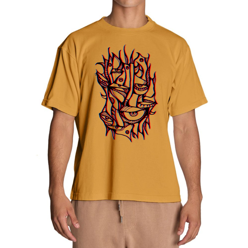 Abstract Lines Surreal Magic Eyes 3d Black Urban Heavy T-shirt by HISHIMUCHILDRESS | Artistshot