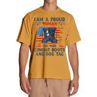 I'm A Proud Woman Who Wore Combat Boots And Dog Tag Veterans Raglan Ba Urban Heavy T-shirt | Artistshot