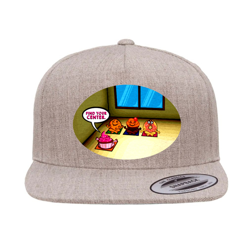 Find Your Center Cookie Cupcake Donut Yoga 5 Panel Snapback Cap | Artistshot