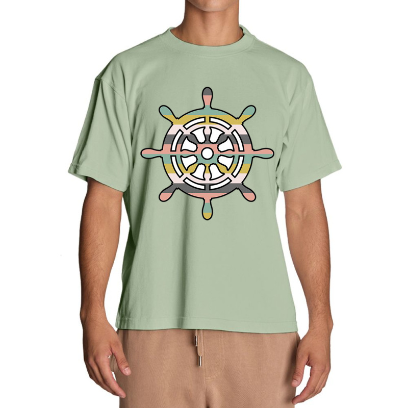 Ship Wheel Green Striped Urban Heavy T-shirt | Artistshot